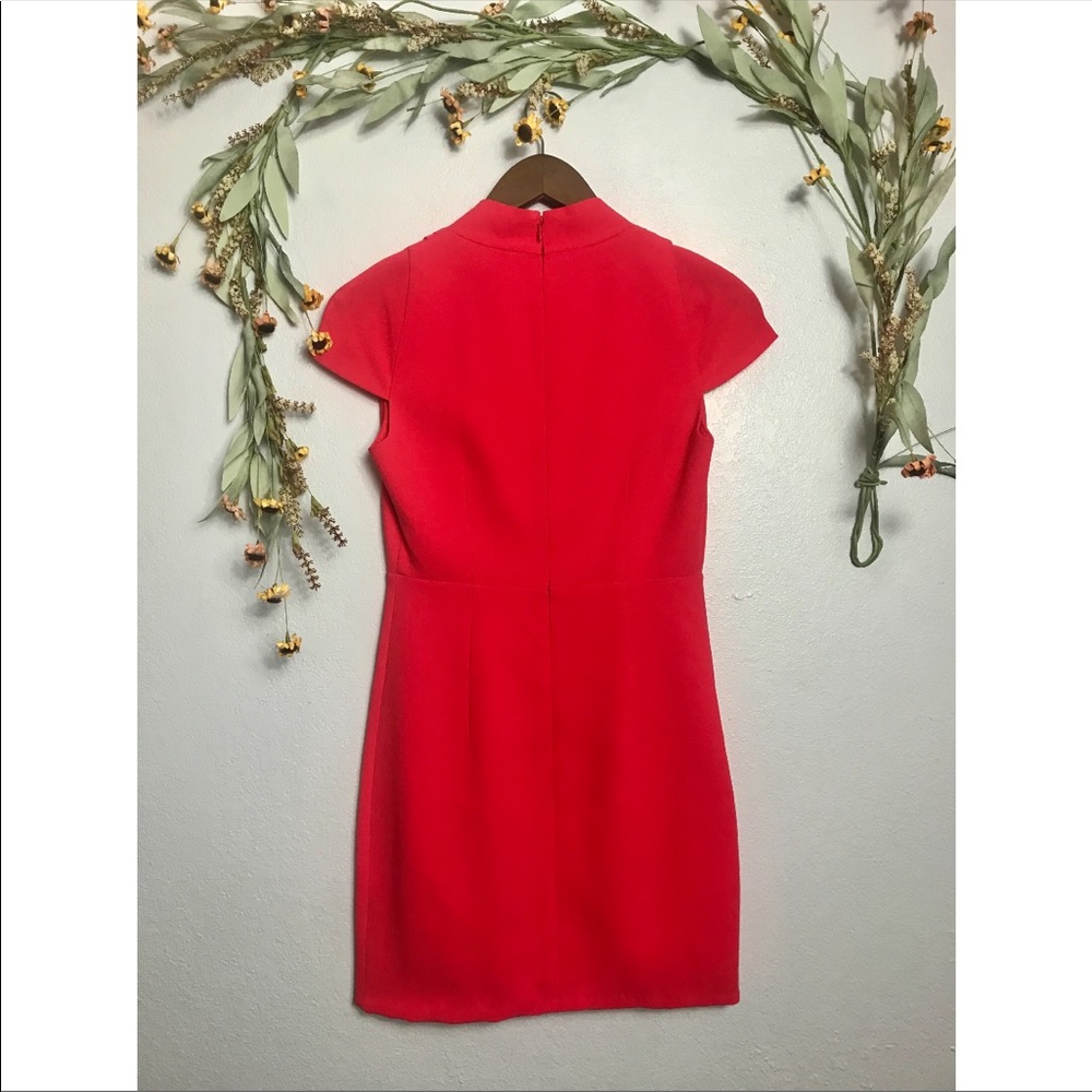 ELIE TAHARI bright coral shift dress - Picture 3 of 7